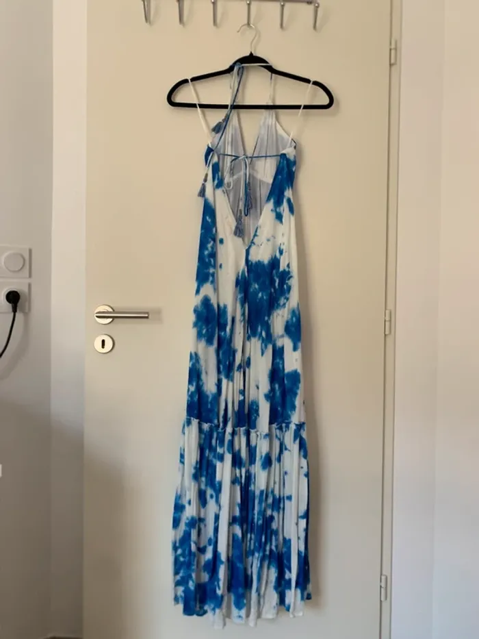 Robe dos nus blanche et bleu Goa taille L - photo numéro 3
