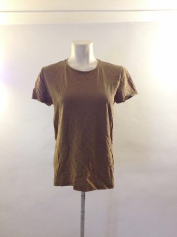 T shirt marron brun ✧ col rond ✧ manches courtes ✧ look masculin ✧ taille 38 ✧ monoprix