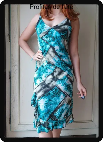 Robe bleue sequins y2k