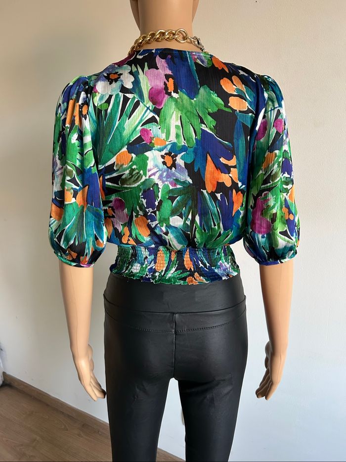 Blouse courte imprimée à manches courtes Morgan taille 34 jamais portée - photo numéro 5