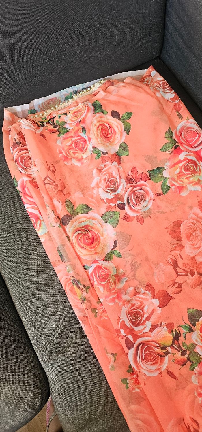 Saree indien tissu de plus 6m - photo numéro 3