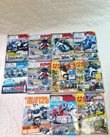 Lot de 11 revue / magazine , moto , Génération 125 , de 2004 a 2009