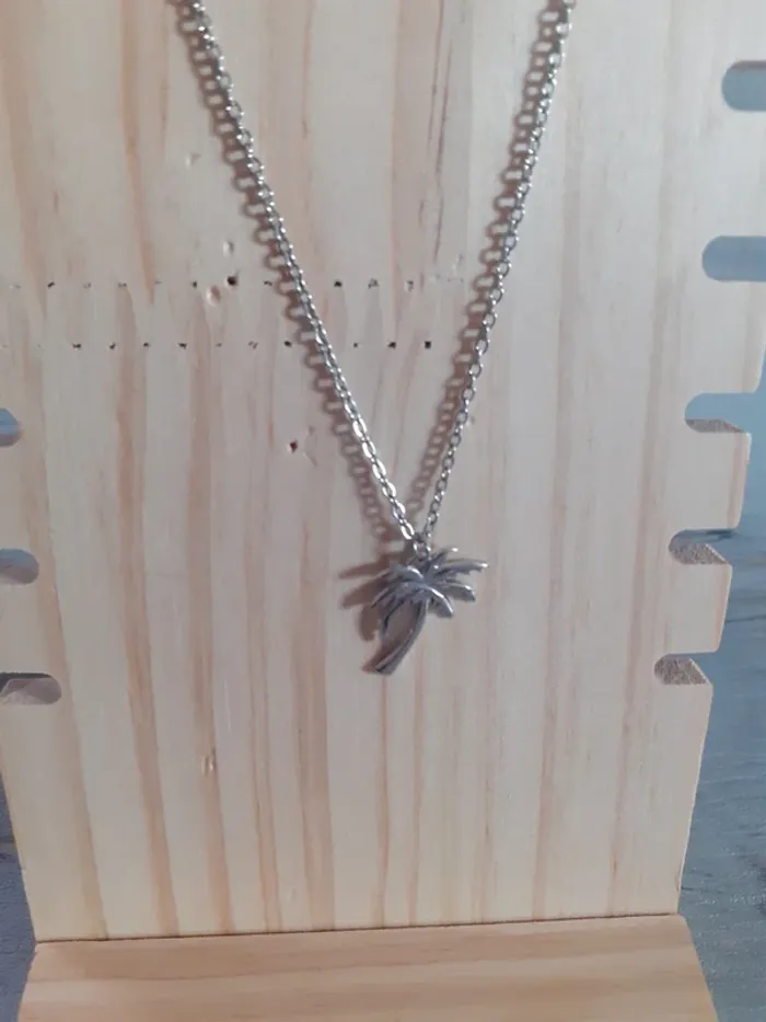 Collier argentée palmier - photo numéro 2