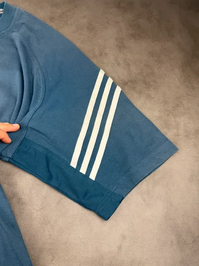T-shirt Adidas Vintage 3 bandes 00’s Bleu Taille XL - photo numéro 5