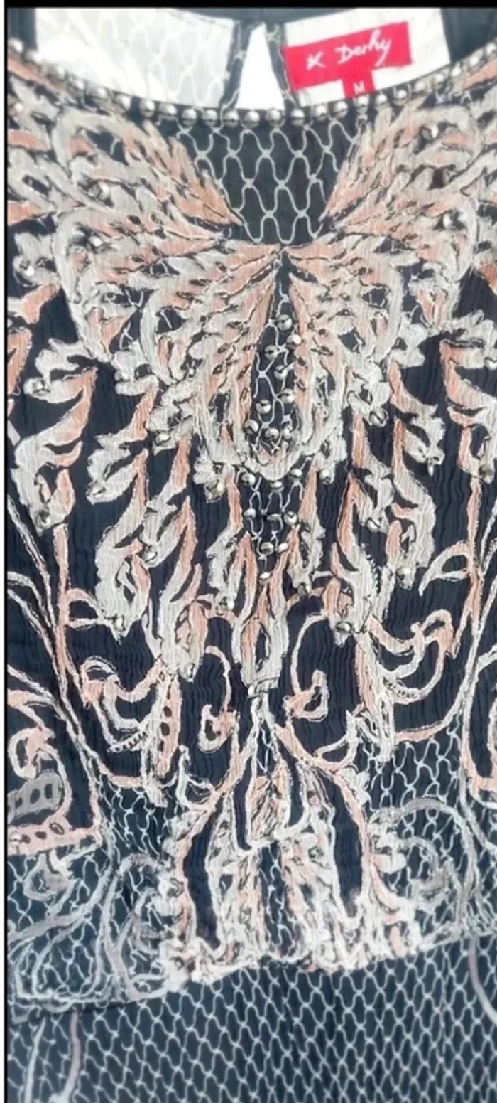 Robe 👗 été Dorée et marine T38-M - photo numéro 4