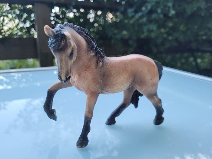 Lot de 3 Chevaux Scheich : 1 marron et noir, 1 marron/gris et 1 marron crinière tressée noeuds verts - photo numéro 8