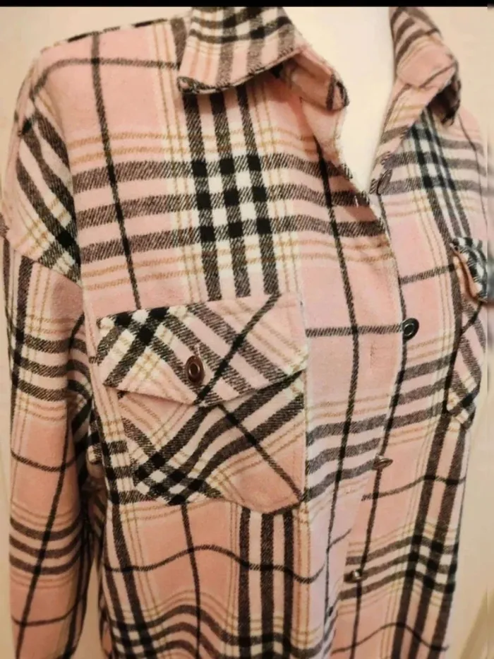 Surchemise taille L/XL carreaux rose - photo numéro 3