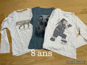 Lot 3 tshirts manches longues 8 ans