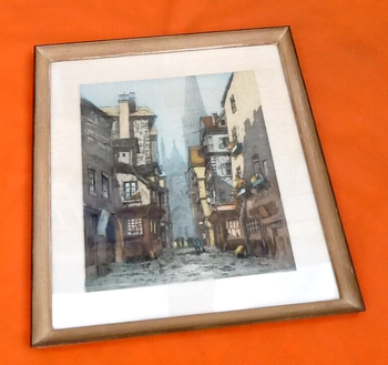 Rouen (Seine-Maritime) Rue de l' Epicerie Eau-forte par Legarf (Lucien Veder)