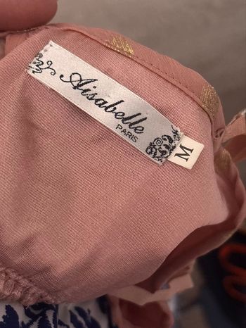 Robe d'été rose poudré avec des motifs doré M