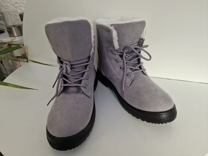 Bottines Grises Fourrure Blanche - photo numéro 13