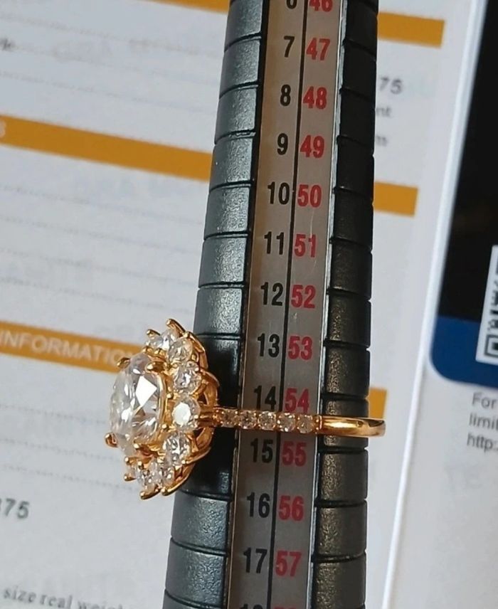 Bague argent plaqué or jaune Moissanite - photo numéro 8