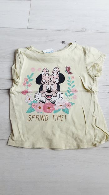 Vêtement fille tee-shirt manches courtes jaune Minnie Disney Mickey 4 ans