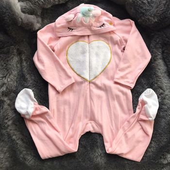 Grenouillère licorne rose et blanche Kiabi 36 mois