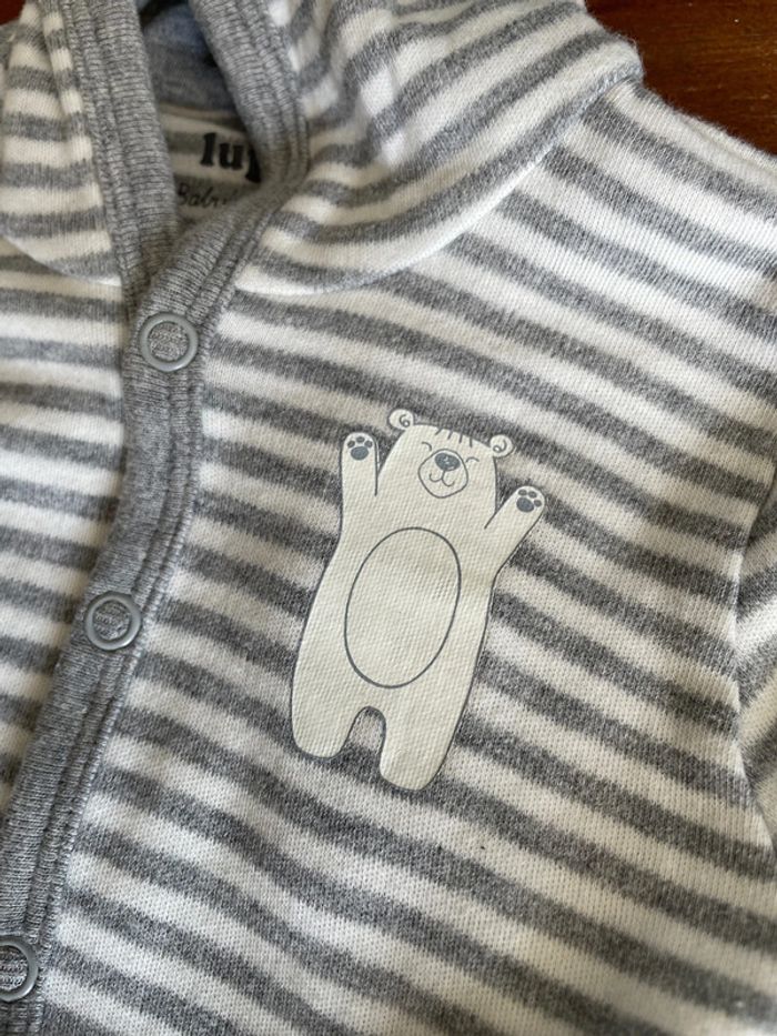 Gilet à pression rayé avec ours blanc Lupilu 2/6 mois - photo numéro 4