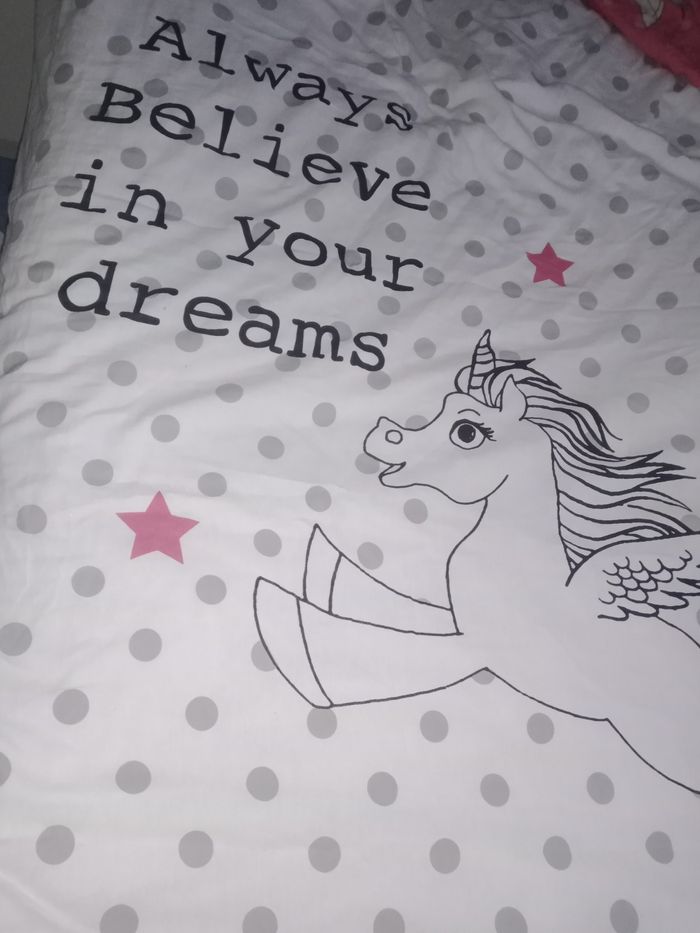 Housse de couette et taie d'oreiller
Licorne