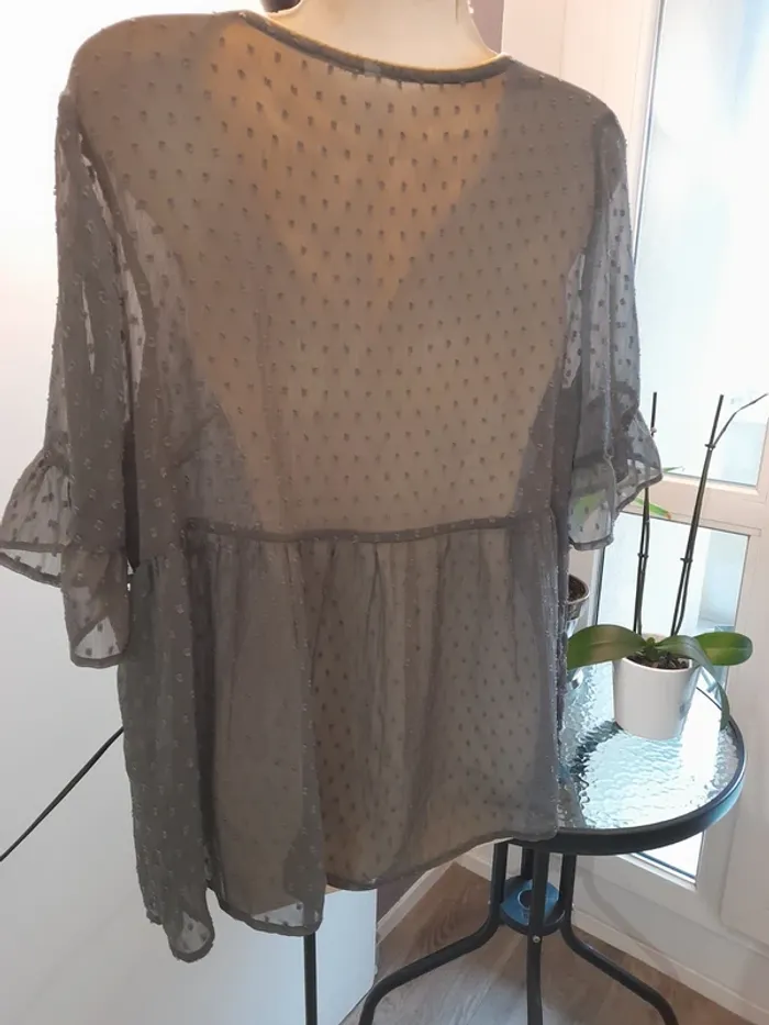 Blouse en voile transparent plumetis - photo numéro 5