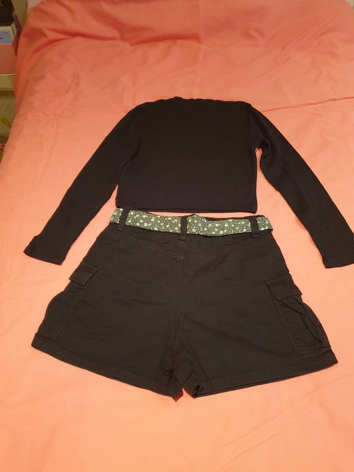 Ensemble short + t-shirt Mercredi Addams 10 ans - photo numéro 3