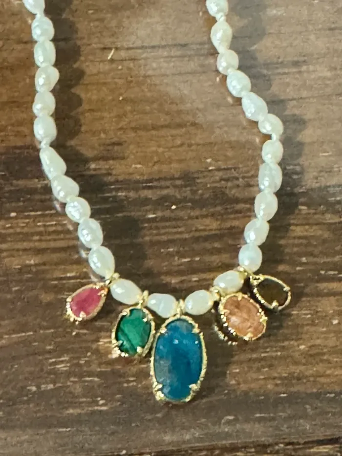 Collier habaha Paris réglable perles d’eaux douces pierre véritables - photo numéro 6