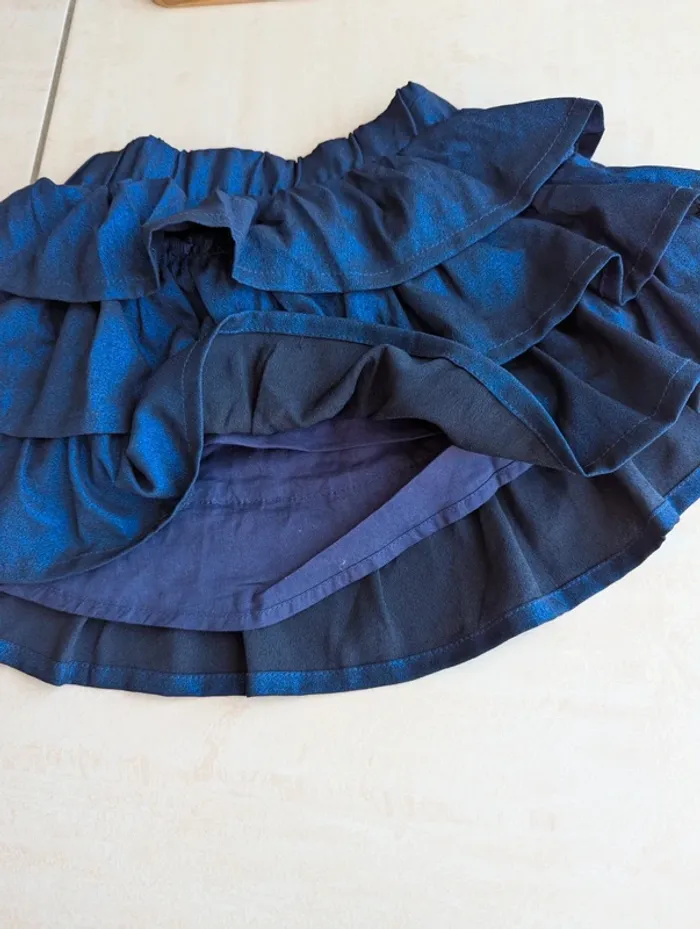 Jupe à volants bleu brillant 3 ans miss liberto - photo numéro 4