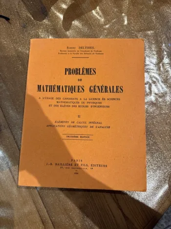 Livre, problème de mathématiques générales