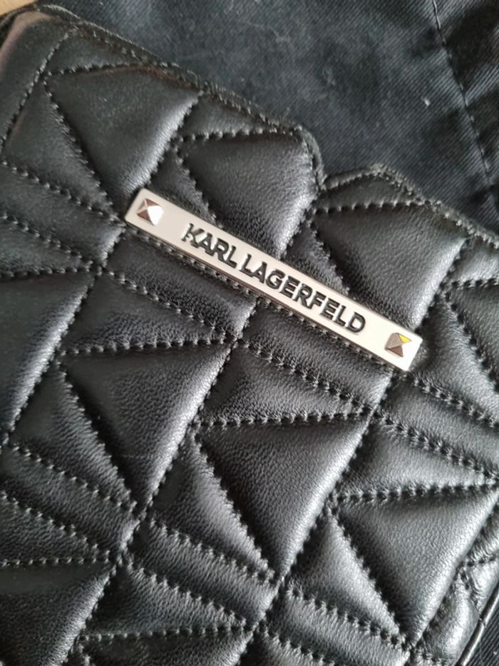 Pochette ordinateur lagerfield cuir noir - photo numéro 7