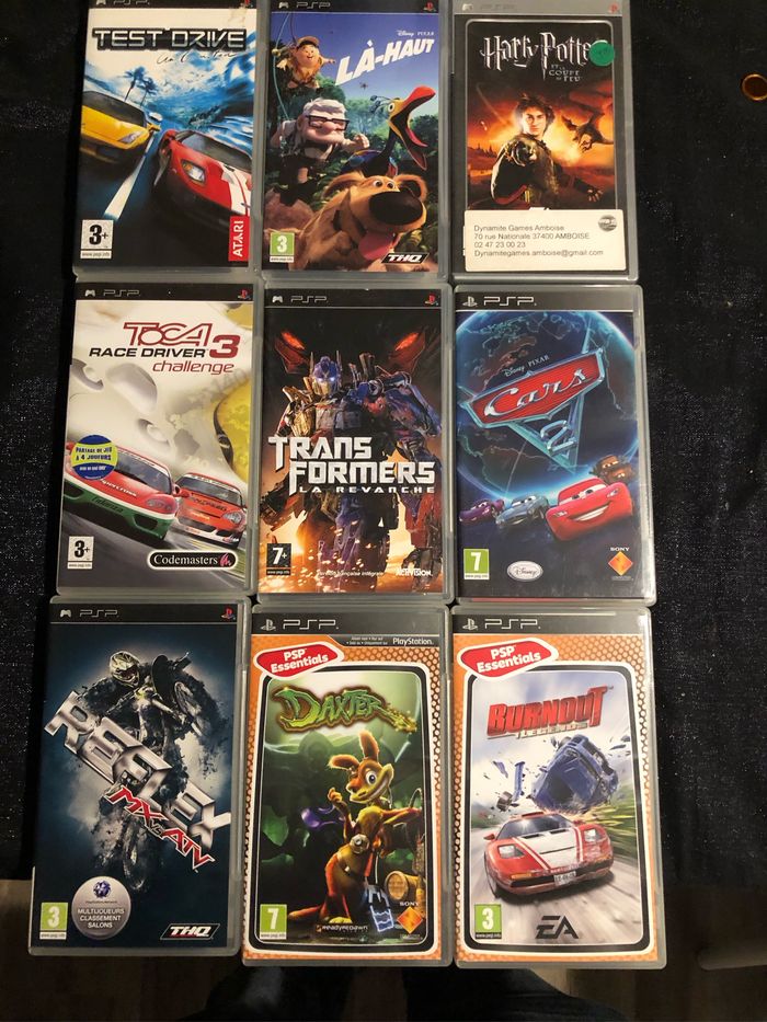Lot de 9 jeux psp