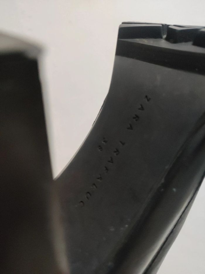 Bottines zippées en cuir véritable à talons Zara trafaluc Heel moto ankle boots taille 38 moto - photo numéro 12