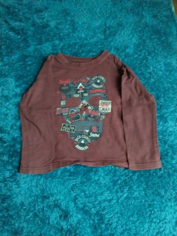 Tee shirt manche longue bordeaux Kiabi 6ans
