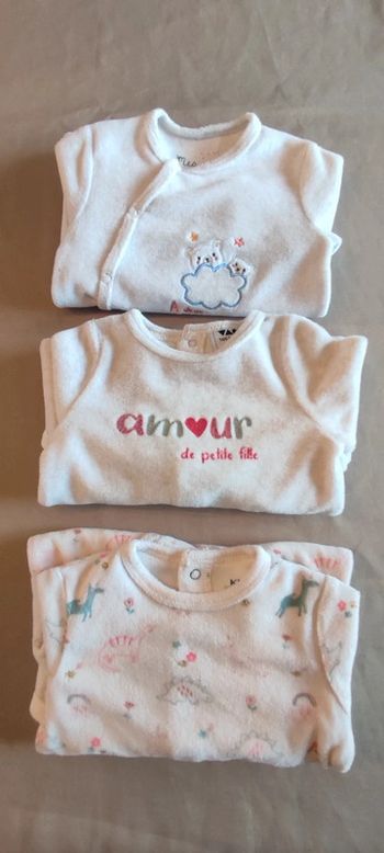 Lot 3 pyjamas velours fille 3M