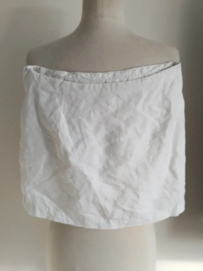 Mini jupe blanche en lin doublée H&M taille 36 - photo numéro 2
