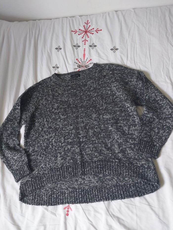 Pull oversize chiné noir et blanc – New Look – Taille L - photo numéro 7
