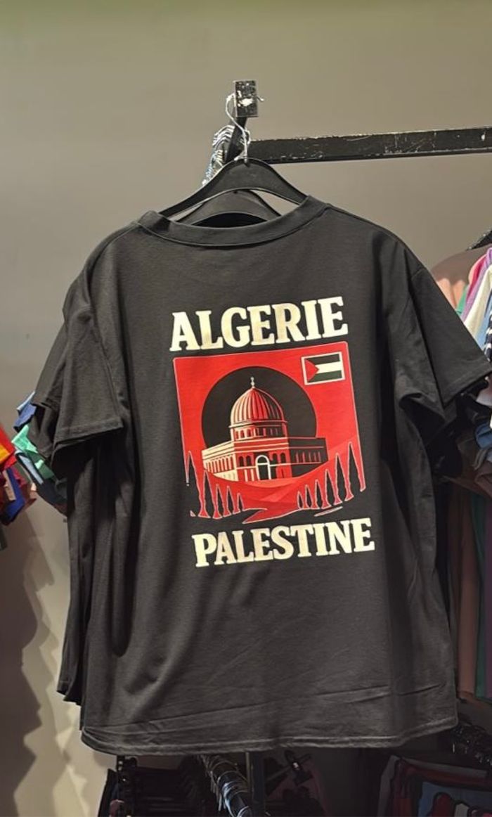 T shirt Algérie Palestine noir