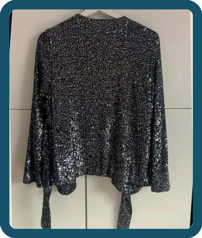 Blouse sequins cache-coeur Zara T/34 - photo numéro 6