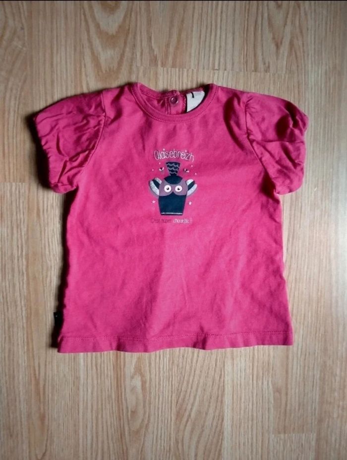 Lot de 4 tee shirt. Manches courtes. Bébé fille . Taille 18 mois - photo numéro 2