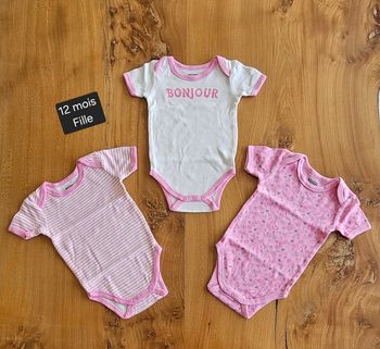 Lot de bodies manches courtes bébé fille 