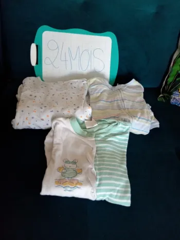 Lot de 3 pyjamas grenouillères 24mois