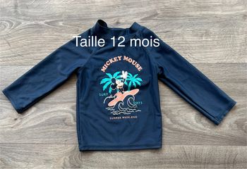 Teeshirt anti uv manches longues taille 12 mois Mickey Disney