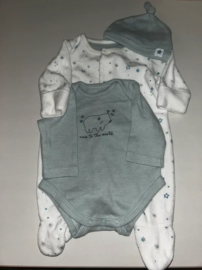 Kit naissance pyjama body bonnet