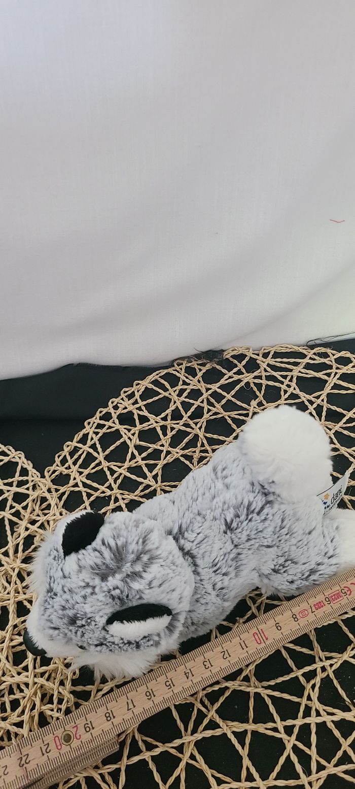 Peluche chien husky CREATIONS DANI gris blanc - photo numéro 4