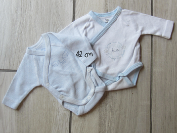 Lot de 2 bodies pour bébé prématuré (42 cm)
