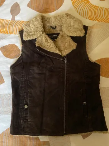 Veste cuir sans manches Oakwood