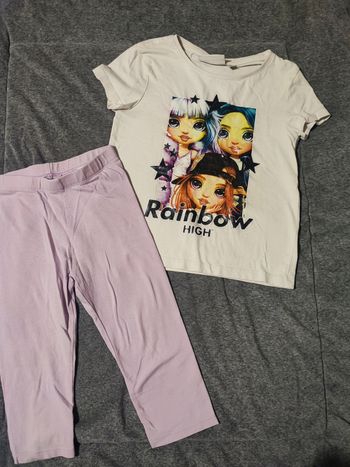 Ensemble t-shirt rainbow High et legging court Kiabi taille 6 ans