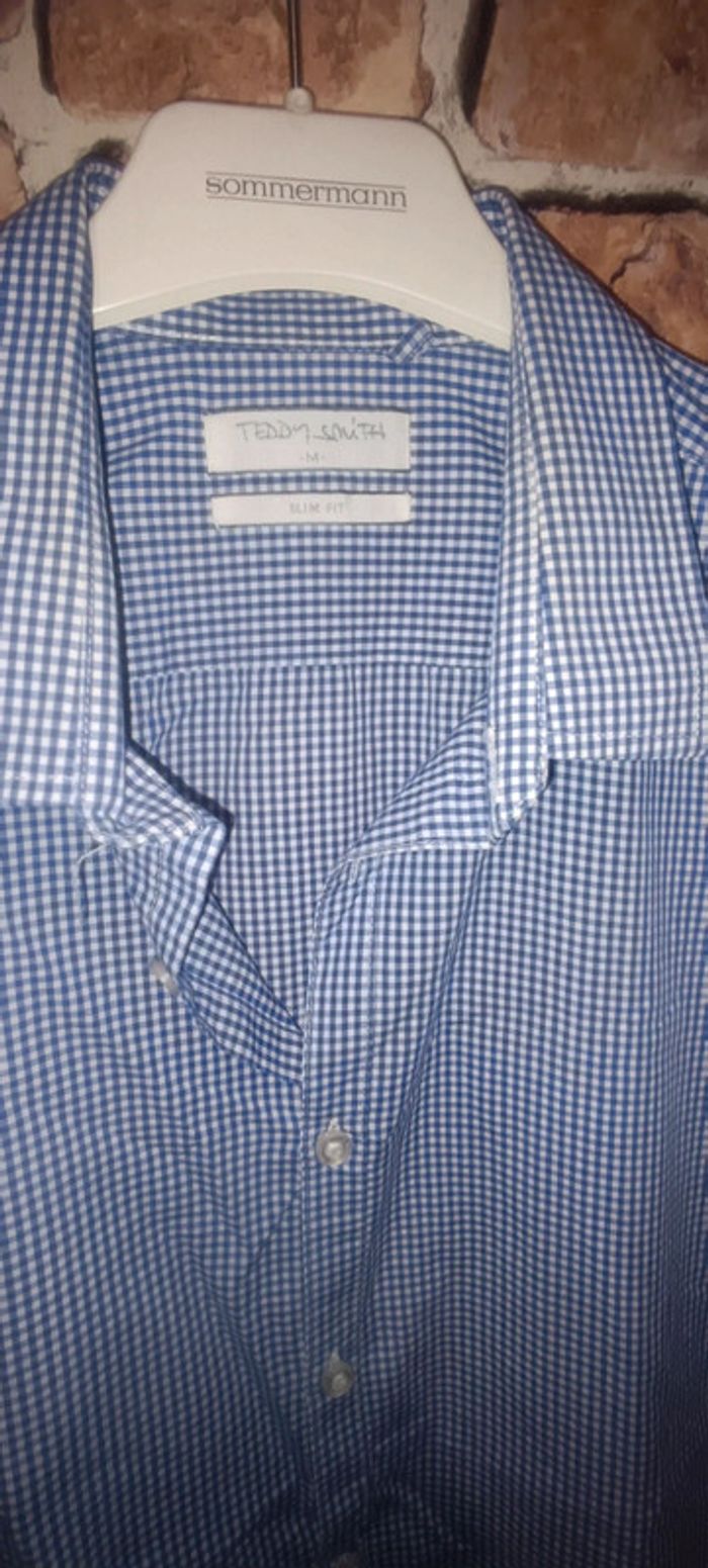 Chemise petit carreaux bleu Teddy Smith - photo numéro 2