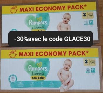 Deux cartons de couches Pampers taille 2 preuim