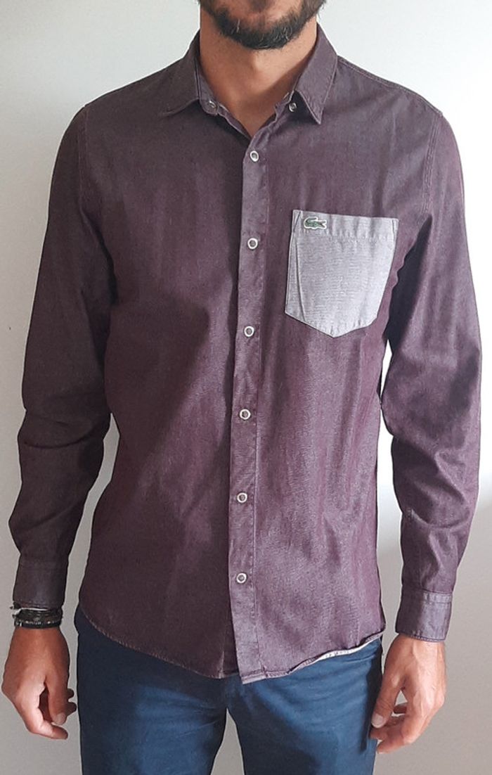 Chemise Lacoste Live bordeaux