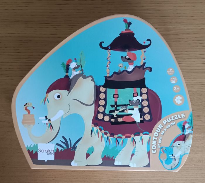 Puzzle contour Scratch "Un éléphant en Extrême Orient" 3 ans + - photo numéro 2