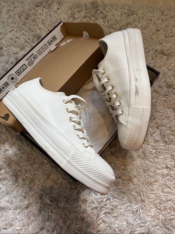 Converse blanche basse similicuir