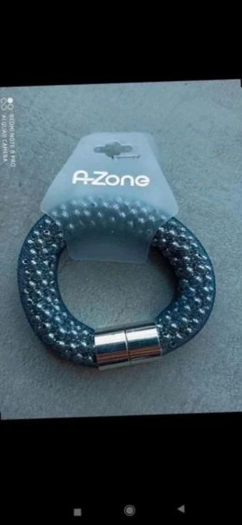 Bracelet billes  argenté  aimanté