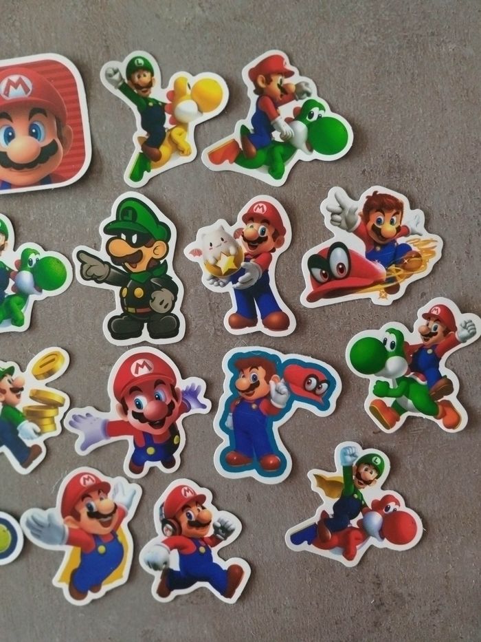 Lot x19 stickers autocollants Super Mario - photo numéro 3